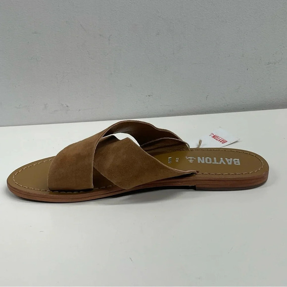 NWT Bayton Nilda Brown Criss Cross Flat Sandal Size EU 37, US 6 - Picture 3 of 5